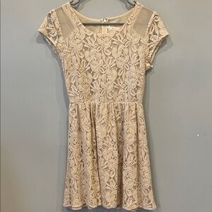 Ivory Lace Fit-and-Flare Dress